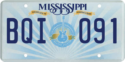 MS license plate BQI091