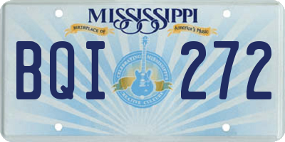 MS license plate BQI272