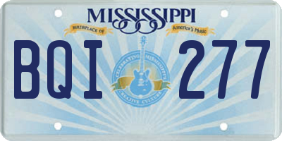 MS license plate BQI277