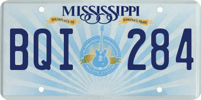 MS license plate BQI284