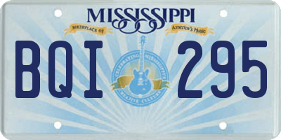 MS license plate BQI295