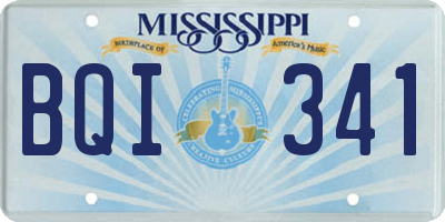 MS license plate BQI341