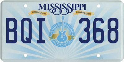MS license plate BQI368