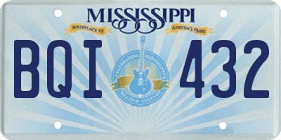 MS license plate BQI432