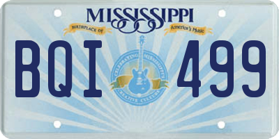 MS license plate BQI499