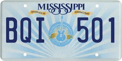 MS license plate BQI501