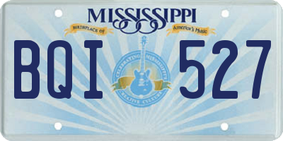 MS license plate BQI527