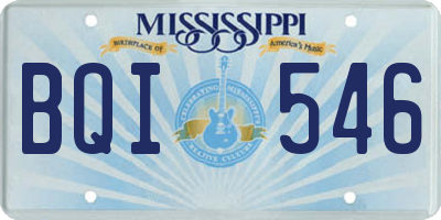 MS license plate BQI546