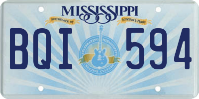 MS license plate BQI594