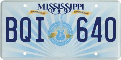 MS license plate BQI640