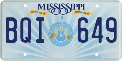 MS license plate BQI649
