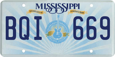MS license plate BQI669