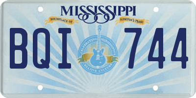 MS license plate BQI744