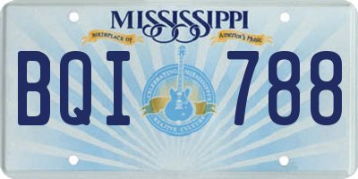 MS license plate BQI788