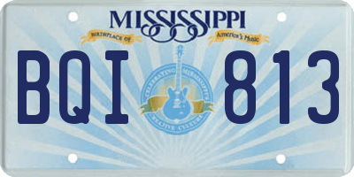 MS license plate BQI813