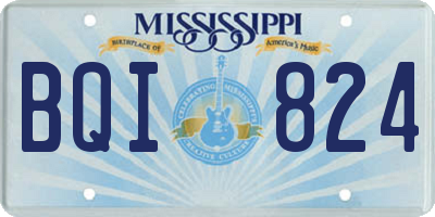 MS license plate BQI824