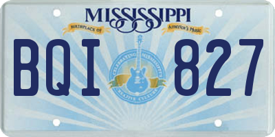 MS license plate BQI827