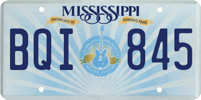 MS license plate BQI845