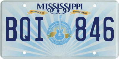 MS license plate BQI846