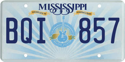 MS license plate BQI857