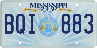 MS license plate BQI883