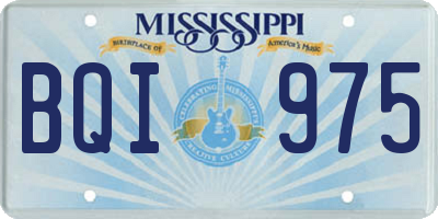MS license plate BQI975