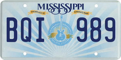 MS license plate BQI989