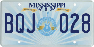 MS license plate BQJ028