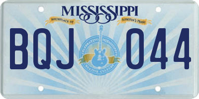 MS license plate BQJ044