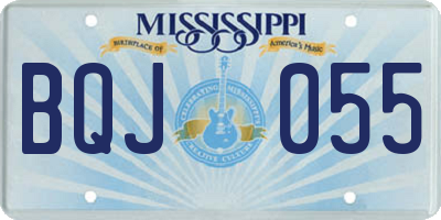 MS license plate BQJ055