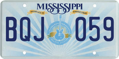MS license plate BQJ059
