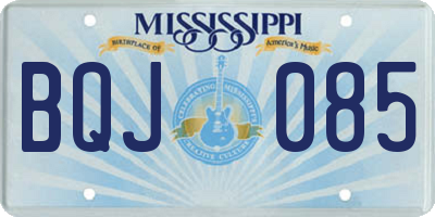 MS license plate BQJ085