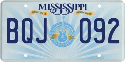 MS license plate BQJ092
