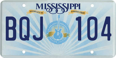 MS license plate BQJ104