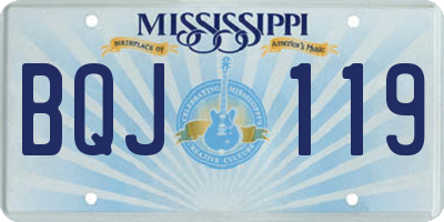 MS license plate BQJ119