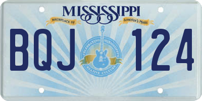 MS license plate BQJ124