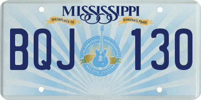 MS license plate BQJ130