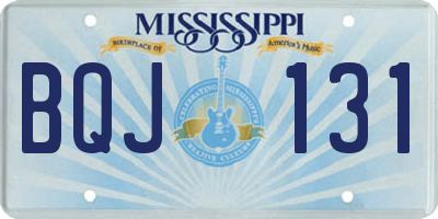 MS license plate BQJ131