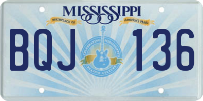MS license plate BQJ136