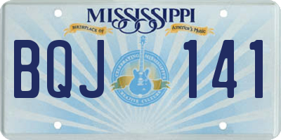 MS license plate BQJ141
