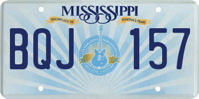 MS license plate BQJ157