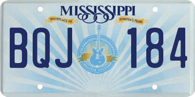 MS license plate BQJ184