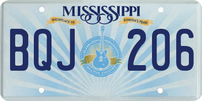 MS license plate BQJ206