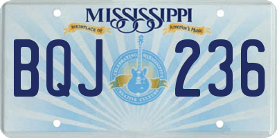 MS license plate BQJ236