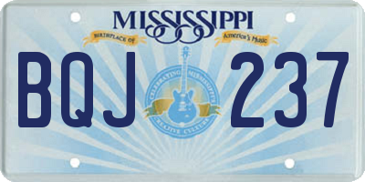 MS license plate BQJ237