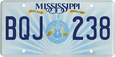 MS license plate BQJ238