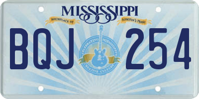 MS license plate BQJ254