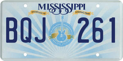MS license plate BQJ261