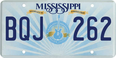 MS license plate BQJ262