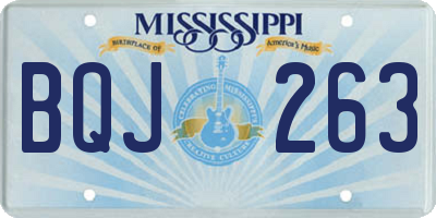 MS license plate BQJ263